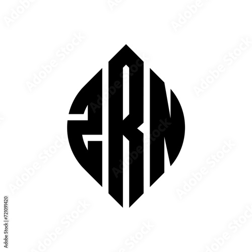 ZRN circle letter logo design with circle and ellipse shape. ZRN ellipse letters with typographic style. The three initials form a circle logo. ZRN circle emblem abstract monogram letter mark vector. photo