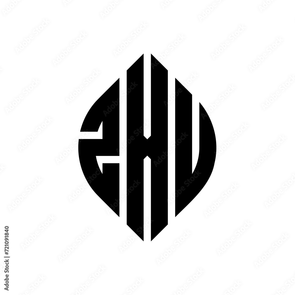 ZXU circle letter logo design with circle and ellipse shape. ZXU ellipse letters with typographic style. The three initials form a circle logo. ZXU circle emblem abstract monogram letter mark vector. ZXU circle letter logo design with circle and ellipse shape. ZXU ellipse letters with typographic style. The three initials form a circle logo. ZXU circle emblem abstract monogram letter mark vector.
