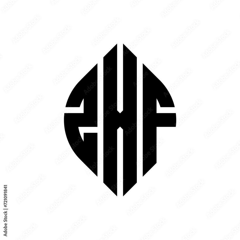 ZXF circle letter logo design with circle and ellipse shape. ZXF ellipse letters with typographic style. The three initials form a circle logo. ZXF circle emblem abstract monogram letter mark vector. ZXF circle letter logo design with circle and ellipse shape. ZXF ellipse letters with typographic style. The three initials form a circle logo. ZXF circle emblem abstract monogram letter mark vector.
