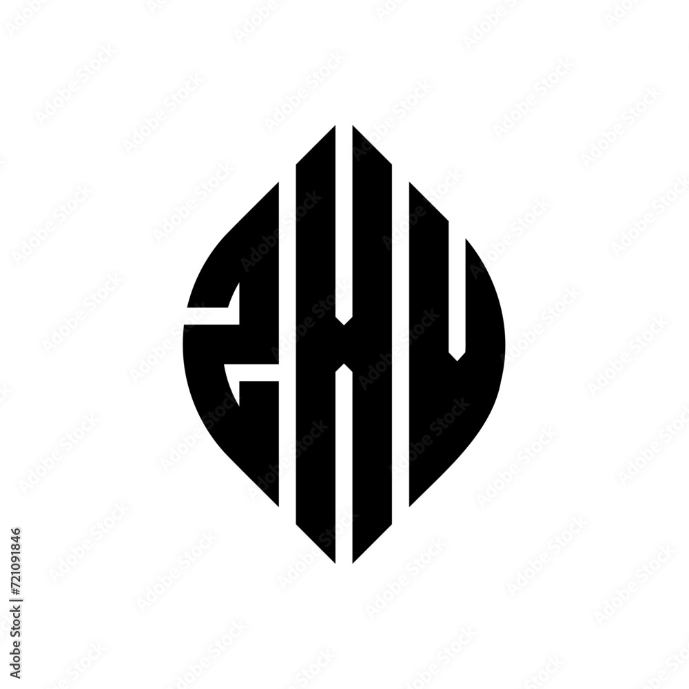 ZXV circle letter logo design with circle and ellipse shape. ZXV ellipse letters with typographic style. The three initials form a circle logo. ZXV circle emblem abstract monogram letter mark vector. ZXV circle letter logo design with circle and ellipse shape. ZXV ellipse letters with typographic style. The three initials form a circle logo. ZXV circle emblem abstract monogram letter mark vector.