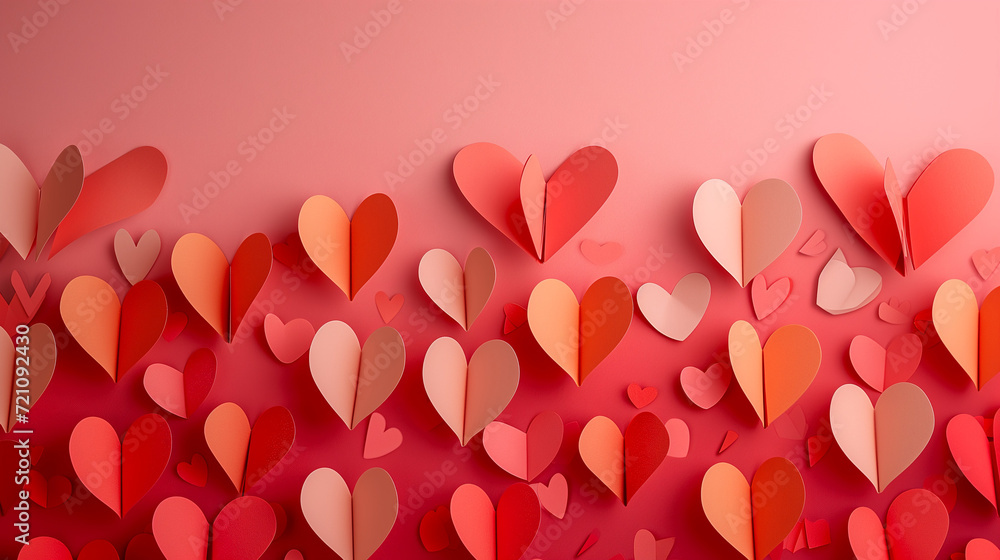 Red Hearts Pattern on Background, Valentine's Day