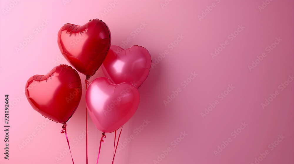 Pink Balloon Celebration with Hearts, Love, and Joyful for Valentine's Day, Birthday, Wedding, or any Special Occasion