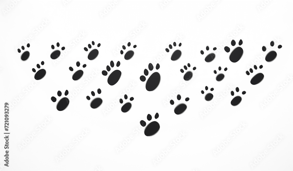 Paw Prints Isolated on White Background. Paw vector foot trail print on ...