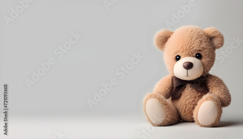 Cute Teddy Bear Isolated On White Background