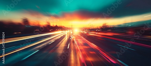 Blurred Soft Tollway at Sunset for Background - A Captivating Blurred Soft Tollway at Sunset Perfect for Mesmerizing Background