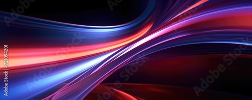 Blue red line Abstract futurist kinetic on black background
