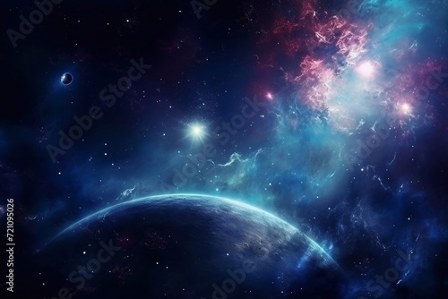 Cosmic art  science fiction wallpaper. Beauty of deep space. Billions of galaxies in the universe