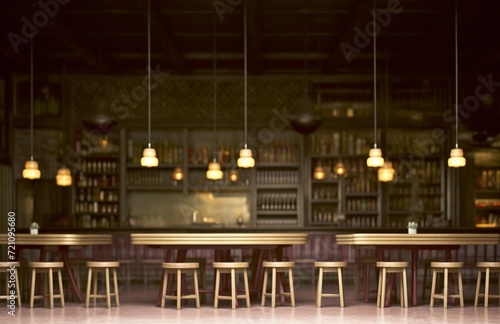 Elegant Bar Ambiance: Sophisticated Interior with Mood Lighting