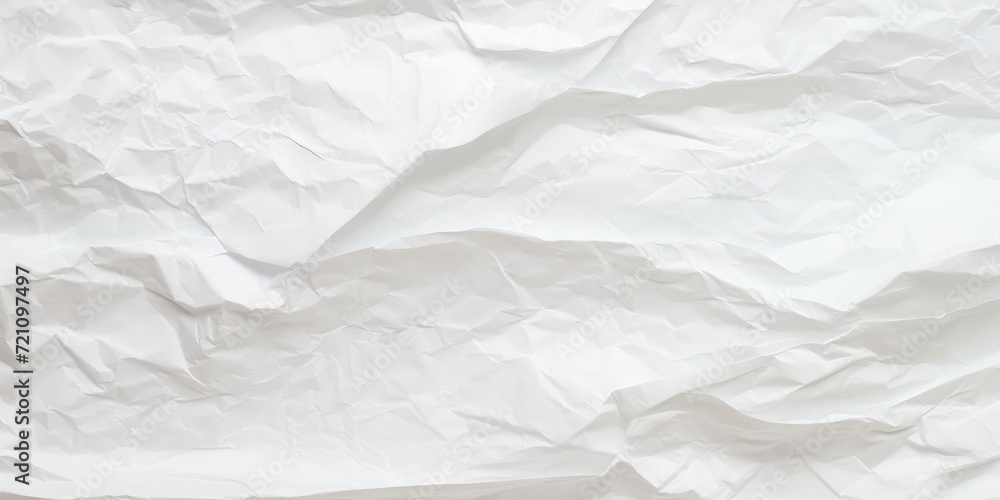 White paper wrinkled as background, closeup view White paper wrinkled as background, closeup view