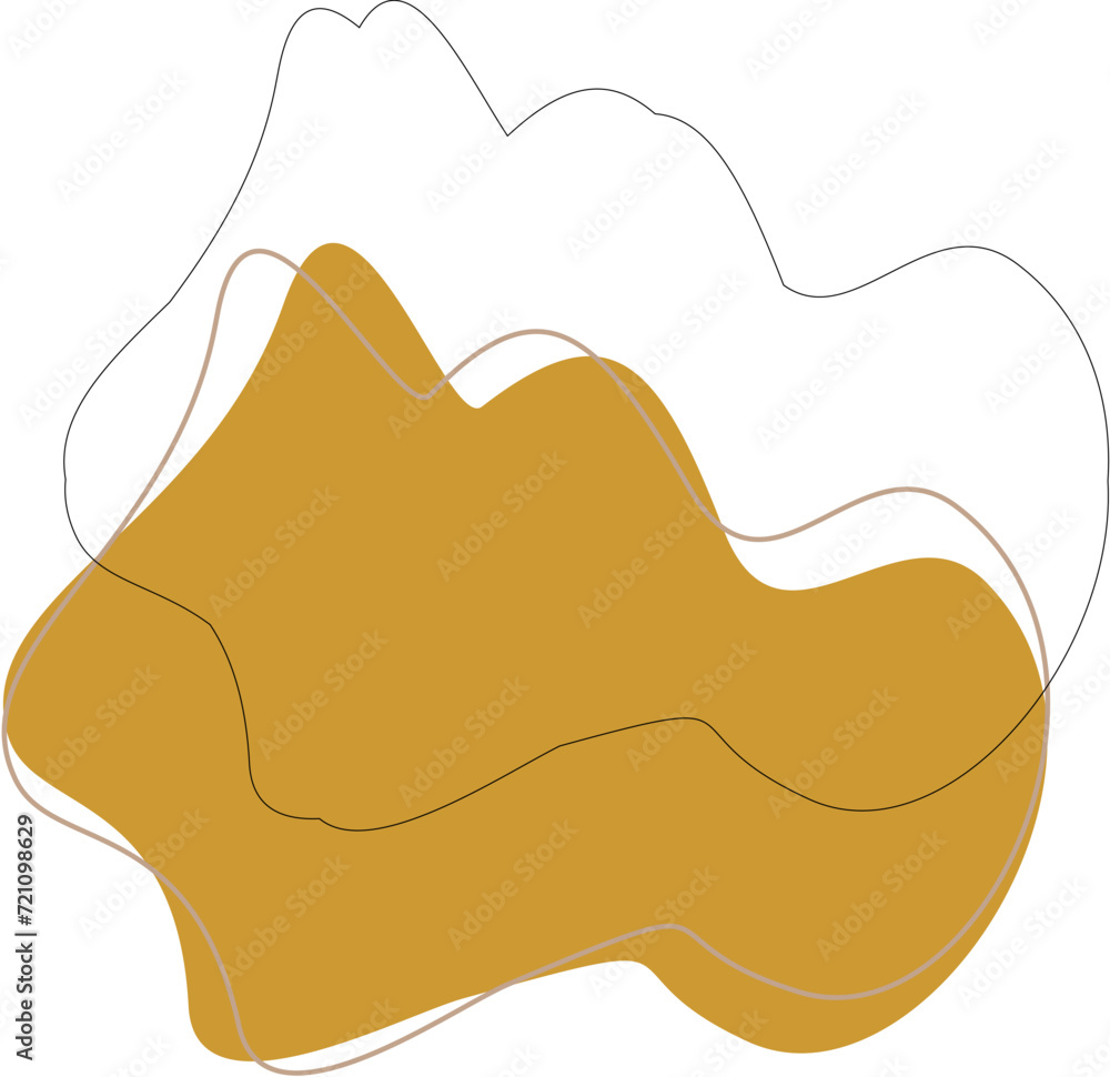 set of gold blobs with outline lines vector set of gold blobs with outline lines vector