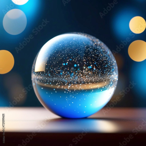 Christmas glass ball with sequins and Christmas trees 48