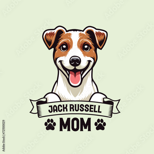 Jack Russell Terrier Mom Typography T-shirt Design Illustration Vector
