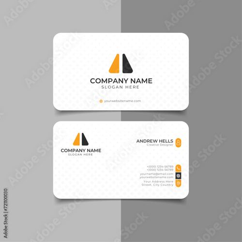 elegant minimal white and yellow business card template