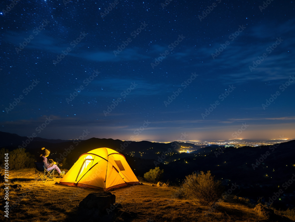 camping in the mountains