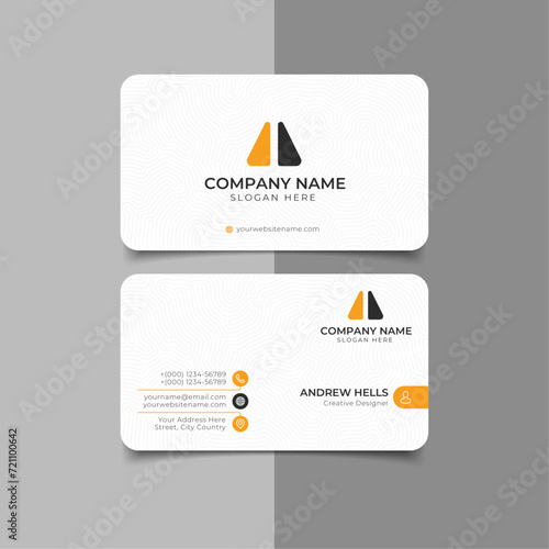 elegant minimal white and yellow business card template