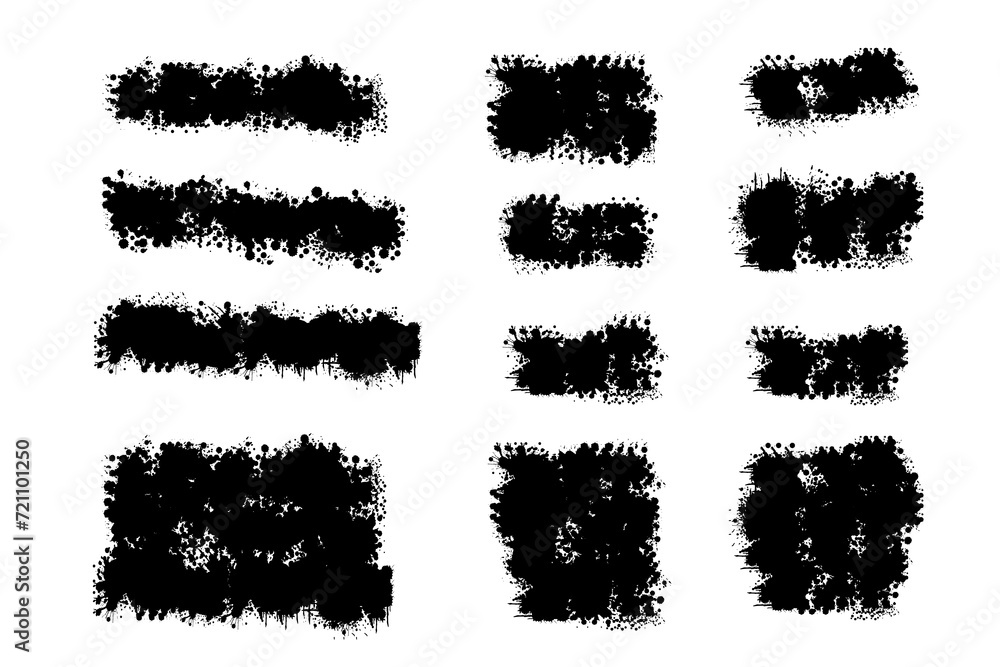 Black grunge splater brush stroke ink template collection Black grunge splater brush stroke ink template collection