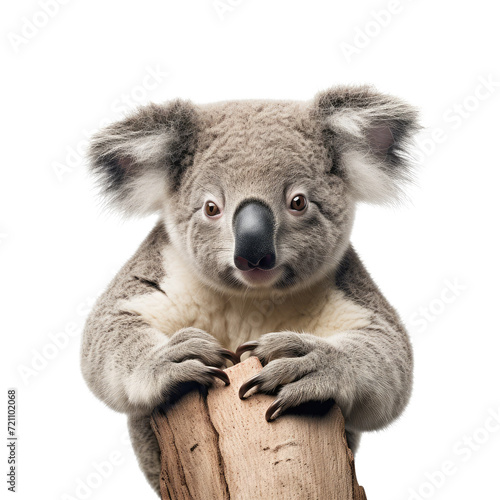 koala looking isolated on white