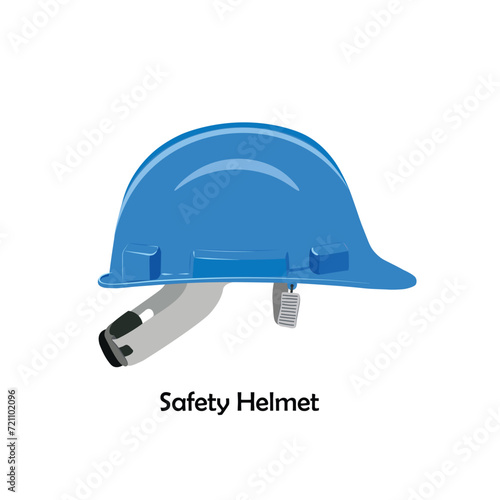 Safety helmet color illustration flat vector. Work tool. DIY tool. Accessory.