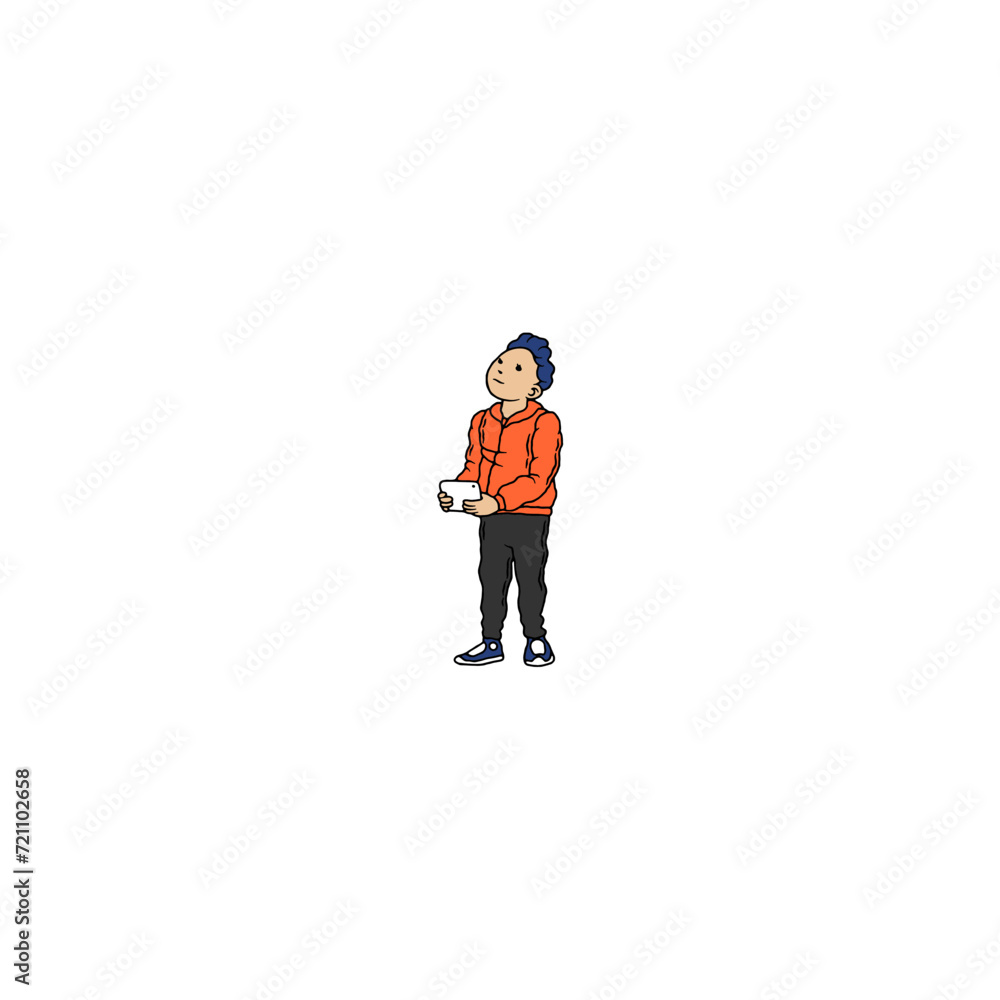 pose of person in orange jacket person pose of person in orange jacket person
