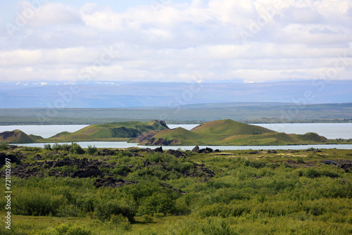 Iceland-Fantastic landscape at Lake Myvatn with its pseudo craters