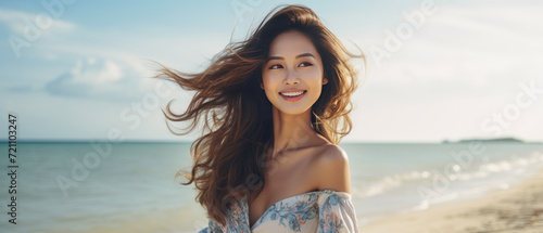 Seashore Radiance Radiant Asian Woman