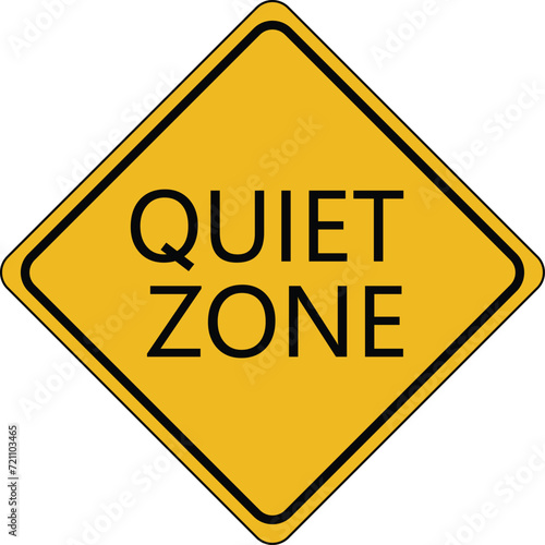 Quiet zone icon. Yellow quiet zone sign. flat style.