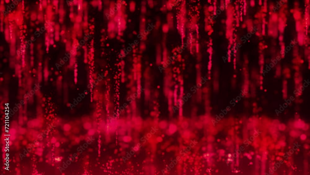 Abstract animated illustration of falling red Meteors on black background Abstract animated illustration of falling red Meteors on black background