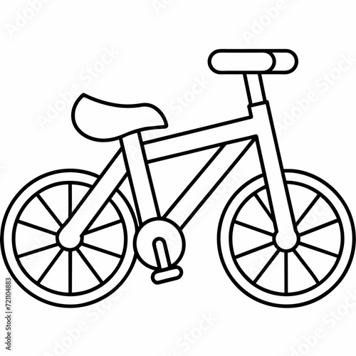bicycle black and white vector illustration for coloring book	