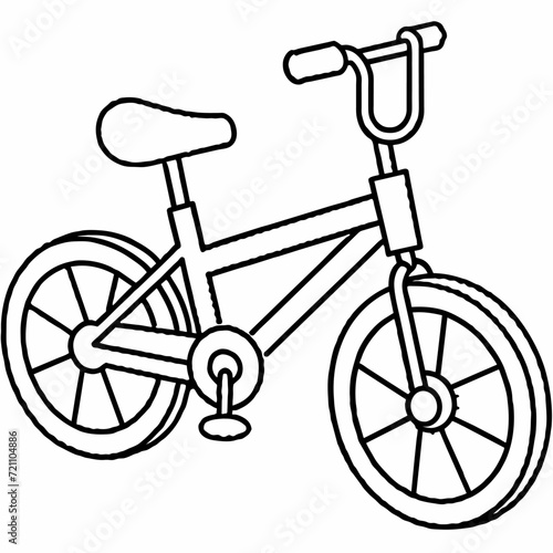 bicycle black and white vector illustration for coloring book	