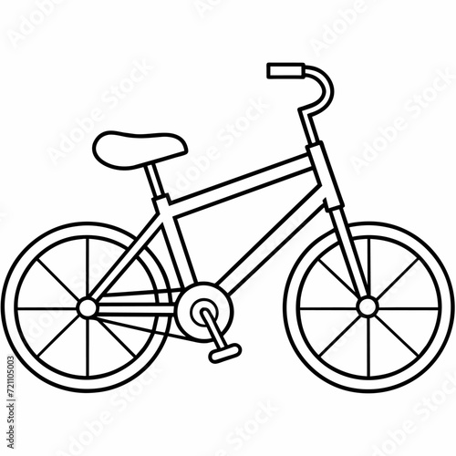 bicycle black and white vector illustration for coloring book	