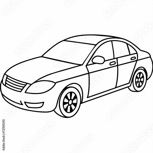 car black and white vector illustration for coloring book 
