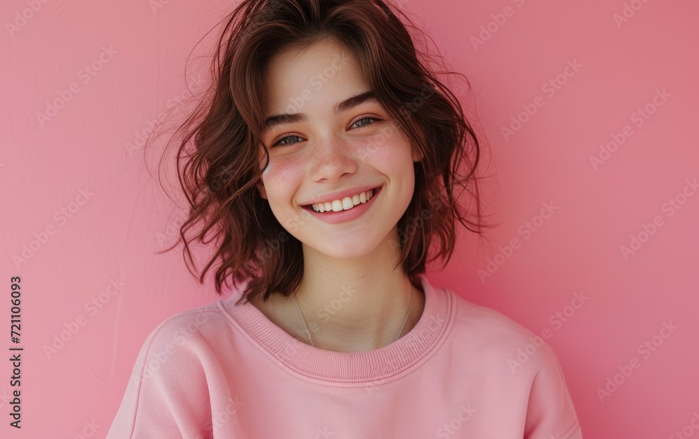 beauty girl, wearing sweatshirt, happy smiling face beauty girl, wearing sweatshirt, happy smiling face