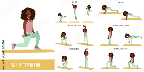 Healthy woman doing full body workout