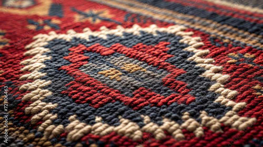 Fototapeta premium Close up detail of pattern on a Navajo rug 