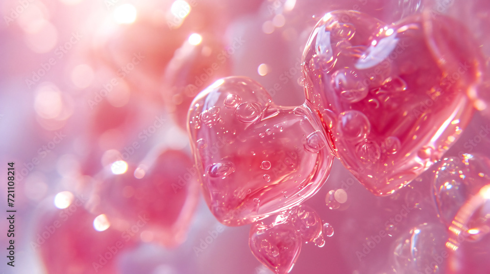 Heart-shaped lollipop candies on a pink background. Valentines day background Heart-shaped lollipop candies on a pink background. Valentines day background