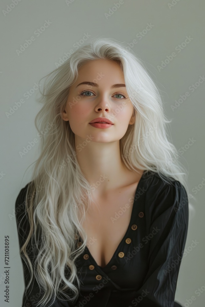woman with white skin and long white hair and green eyes woman with white skin and long white hair and green eyes