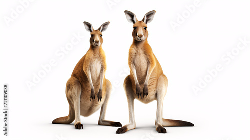 Kangaroos isolated on a white background, 3d render © Argun Stock Photos