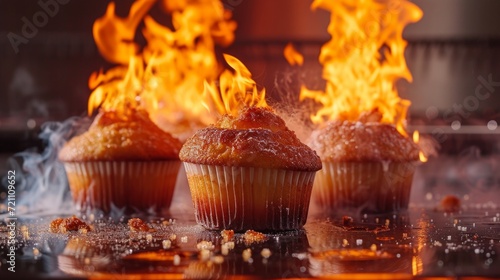 A 12-year-old girl started a fire in the kitchen while baking cupcakes