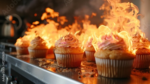 A 12-year-old girl started a fire in the kitchen while baking cupcakes