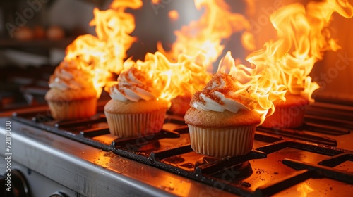 A 12-year-old girl started a fire in the kitchen while baking cupcakes