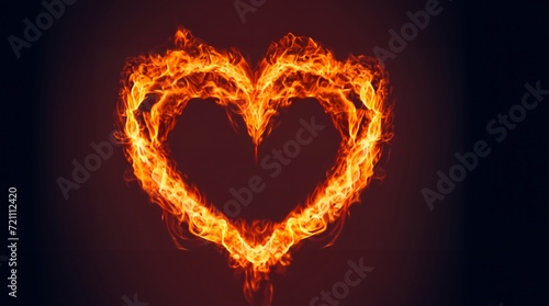heart of fire  heart in shape of fire