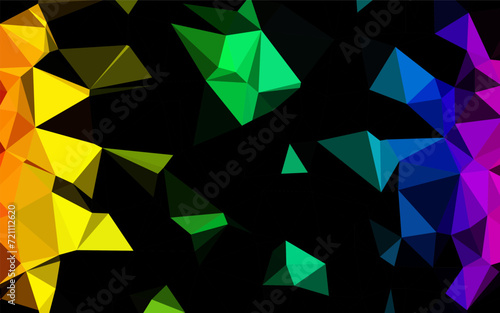Light Multicolor, Rainbow vector low poly texture. A vague abstract illustration with gradient. Triangular pattern for your business design.