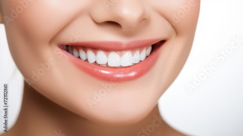 Radiant Smile Close-up  Perfect White Teeth and Healthy Gums for Dental Care Promotion