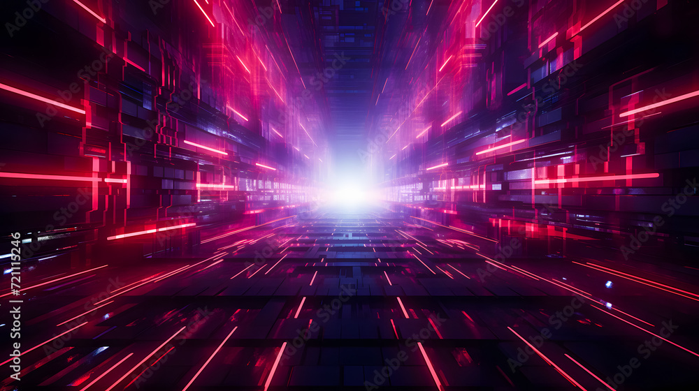Fototapeta premium A futuristic background with sleek lines, glowing lights, and modern design elements, perfect for tech, innovation, and digital themes