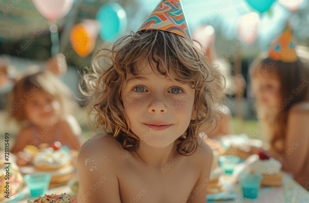 a group of children at a birthday party a group of children at a birthday party