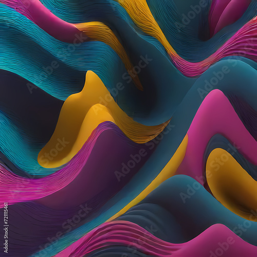 Abstract wave background, colourful lines of organic shapes/curves