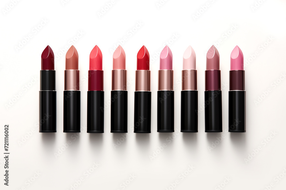 Lipsticks on white background. Generative Ai Lipsticks on white background. Generative Ai