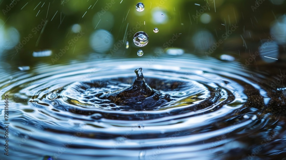 R Drops Water - A Captivating Shot of Ripples, Drops, and Water 