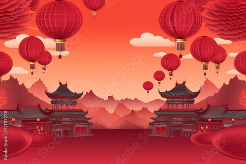 Chinese new year red background illustration