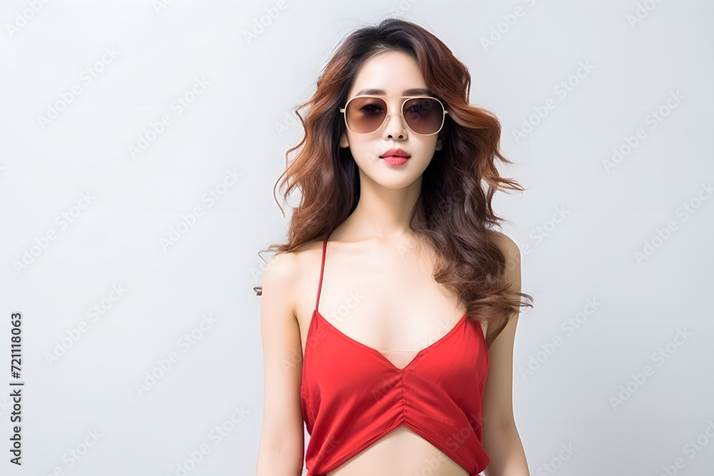 portrait of an asian woman with sunglasses portrait of an asian woman with sunglasses